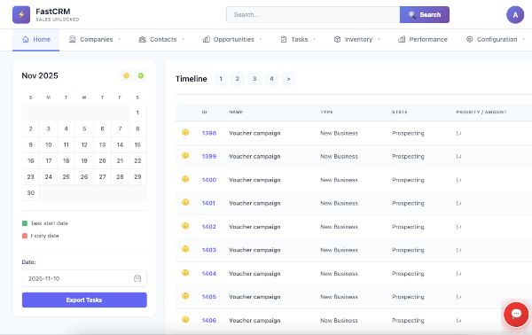 FastCRM Dashboard